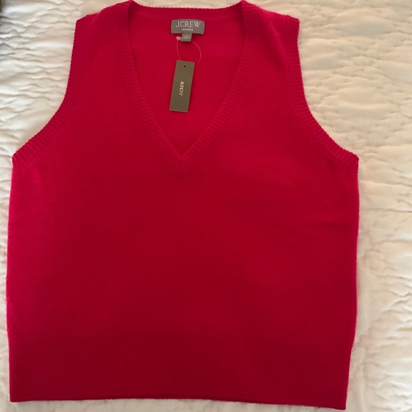 J Crew Cashmere V Neck Sweater Vest Berry Small - Picture 3 of 4
